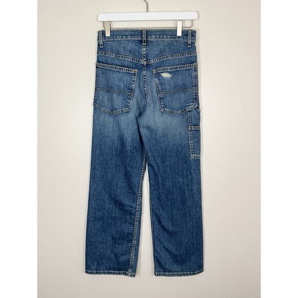 Nili Lotan Violette Jeans Wide Straight Leg Patchwork Casual, 25 - Modified - Picture 6 of 14